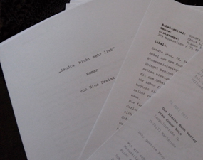 Deckblatt, Exposé und Anschreiben an den Verlag